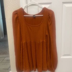 Burnt orange long sleeve top
